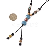 Retro Glass & Porcelain & Alloy Adjustable Nylon Cord Y Necklaces for Women NJEW-JN05360-02-3