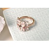 18K Real Rose Gold Plated Eco-Friendly Alloy Czech Rhinestone Flower Rings RJEW-AA00298-7#-RG-2