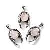Natural Rose Quartz Round Pendants G-K339-03AS-08-1