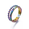 304 Stainless Steel Hollow Wide Cuff Ring RJEW-N038-100-4