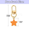 Star with Smiling Face Alloy Enamel Pendant Decorations HJEW-YW00010-01-3