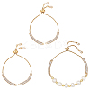 3Pcs Brass Pave Clear Cubic Zirconia Rectangle Slider Bracelet Making BJEW-BBC0001-19-1
