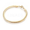 Ion Plating(IP) 304 Stainless Steel Curb Chain Bracelets BJEW-L636-02A-G-1