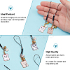 Cat & Flower Alloy Enamel Pendant Decoraions HJEW-AB00717-4