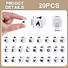 20Pcs White Cube Letter Silicone Beads 12x12x12mm Square Dice Alphabet Beads with 2mm Hole Spacer Loose Letter Beads for Bracelet Necklace Jewelry Making JX432W-2