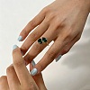 304 Stainless Steel Pave Cubic Zirconia Finger Rings for Women SA-CBAABBA-08C-G-1