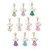 Christmas Tree Angel Glass Pendant Decorations HJEW-JM04346-2