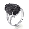 Adjustable Natural Lava Rock Finger Rings RJEW-F107-A10-2