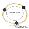 Cross Brass Beaded Stretch Bracelets for Women Gold Thin Chain Fashion Jewelry Accessories US0494-1-2