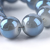 Electroplate Glass Beads Strands X-EGLA-Q062-8mm-E04-4