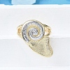 Brass Cuff Rings for Women RJEW-G347-09G-2