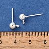 Brass Studs Earrings Finding KK-K383-03B-S-3