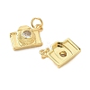 Brass Pave Cubic Zirconia Pendants X-KK-Z120-58A-G-2