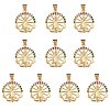 10Pcs Rack Plating Brass Micro Pave Cubic Zirconia Pendants KK-SZ0001-78-1