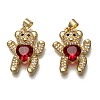 Brass Micro Pave Cubic Zirconia Pendants ZIRC-B002-09G-D-1