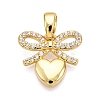 Brass Micro Pave Cubic Zirconia Pendants KK-T070-49G-1
