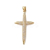 Brass Micro Micro Pave Clear Cubic Zirconia Pendants KK-A212-01M-G-1