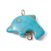 Synthetic Turquoise Connector Charms PALLOY-JF02372-02-3