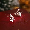 Deer & Christmas Tree Christmas Brass Stud Earrings FS-WG921AB-01-3