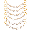 2 Sets Alloy Crystal Rhinestone Heart with Butterfly/Heartbeat/Infinity Link Shoe Decoration Chain FIND-PH0009-95-1