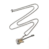 201 Stainless Steel Enamel Guitar Pendant Box Chain Necklaces NJEW-M076-01P-03-2