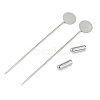 Brass Lapel Pin Base Settings KK-WH0045-025A-P-2