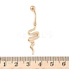 Snake Brass Micro Pave Clear Cubic Zirconia Curved Barbell Belly Rings AJEW-L099-03G-3