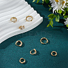 4 Pairs 4 Style Clear Cubic Zirconia Rectangle & Twist Rope Shape Hoop Earrings EJEW-BBC0001-18-4