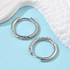 Brass Micro Pave Cubic Zirconia Huggie Hoop Earrings EJEW-K083-36P-B-2
