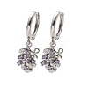 Brass Cubic Zirconia Hoop Earrings EJEW-Q015-02P-D-2