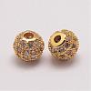 Brass Micro Pave Cubic Zirconia Beads ZIRC-E110-03G-1