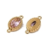 Ion Plating(IP) 304 Stainless Steel Cubic Zirconia Oval Links Connector Charms STAS-K256-22G-06-2