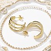 304 Stainless Steel Triple C-Shaped Stud Earrings for Women EJEW-C096-68G-02-5
