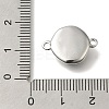 Brass Pave Black Glass Half Round Links Connector Charms KK-K388-19P-3