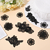 30Pcs 10 Style Flower/Leaf Organza Embroidery Sew on Appliques PATC-GF0001-28-4