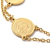 Ion Plating(IP) 201 Stainless Steel Saint Benedict Link Bracelet for Men Women STAS-E160-34G-2