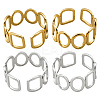 2 Colors 304 Stainless Steel Adjustable Cuff Rings for Women RJEW-HY0001-31B-1