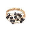 Natural Black Tourmaline Finger Rings RJEW-TA00221-04-2