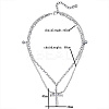 Non-Tarnish 304 Stainless Steel Double Layer Cross Pendant Necklaces EZ1696-1