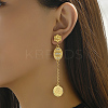 Alloy Rhinestone Tassel Coin Stud Earrings RB9755-1