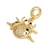 Brass Pave Colorful Cubic Zirconia European Dangle Charms KK-C114-08G-2