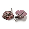 Natural Rhodonite Carved Pendants G-I319-02P-A09-2