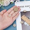 4Pcs 1-Hole Brass Pave Clear Cubic Zirconia Buttons BUTT-MA0001-15A-G-3