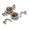Brass Micro Pave Clear Cubic Zirconi Fold Over Clasps KK-R210-29P-2