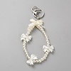 Plastic Pearl & Acrylic Keychain KEYC-WH0034-43-1