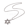 Alloy David Star Pendant Necklace with 201 Stainless Steel Box Chains NJEW-E016-16AS-2