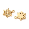 Christmas Brass Micro Pave Clear Cubic Zirconia Charms KK-B160-41G-02-2