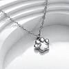 Dog Paw Print 304 Stainless Steel Pendant Necklaces & Bracelets & Stud Earrings Sets for Women SJEW-C004-20P-3