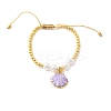 Brass Micro Pave Cubic Zirconia Charm Bracelets BJEW-P358-02G-5