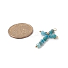 Natural Apatite Faceted Round Copper Wire Wrapped Pendants PALLOY-JF02011-06-2